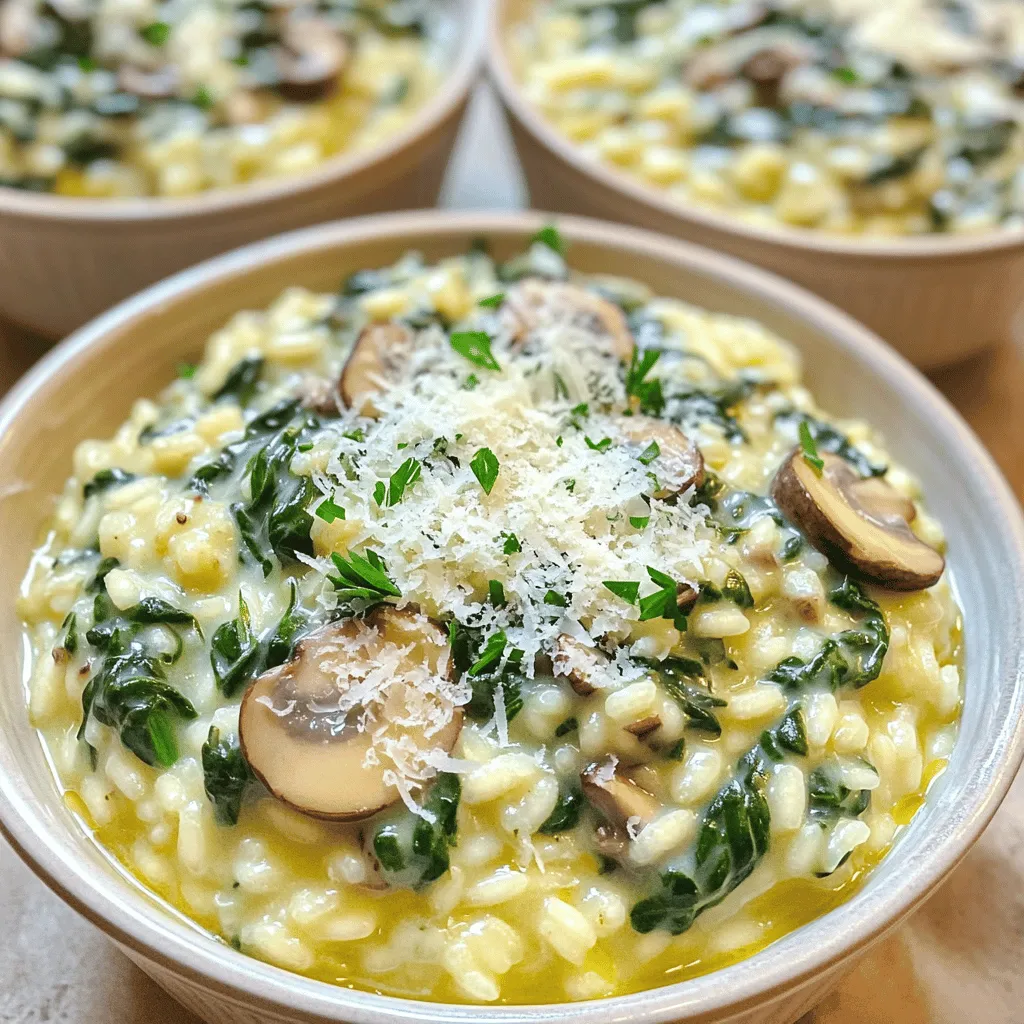Creamy Spinach Mushroom Risotto Delightful Easy Dish