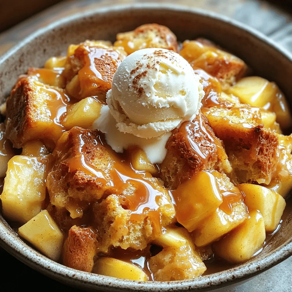 Warm Caramel Apple Bread Pudding Delightful Dessert