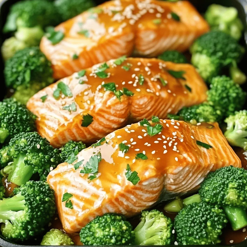 Honey Garlic Salmon and Broccoli Sheet Pan Delight