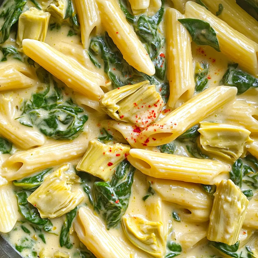 One-Pot Spinach and Artichoke Pasta Flavor Boost