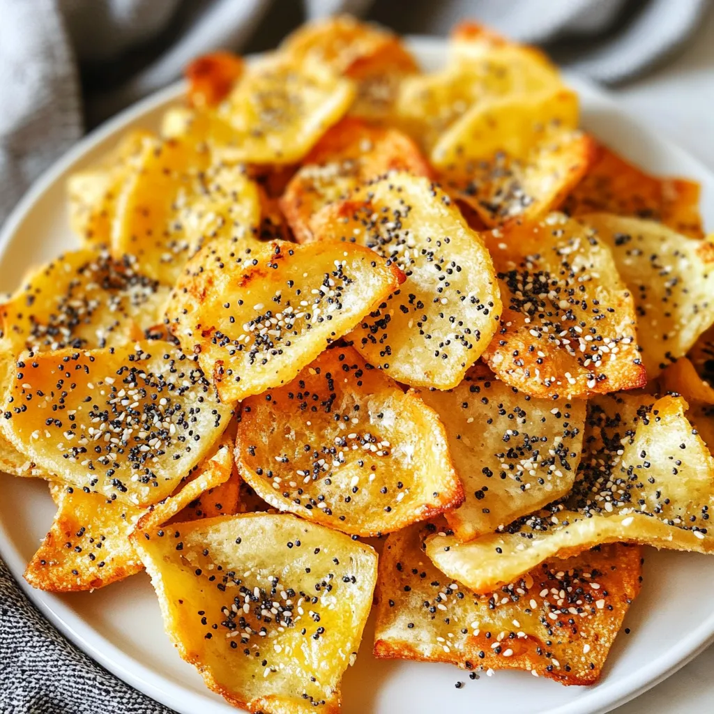 Air Fryer Everything Bagel Chips Crunchy Snack Treat