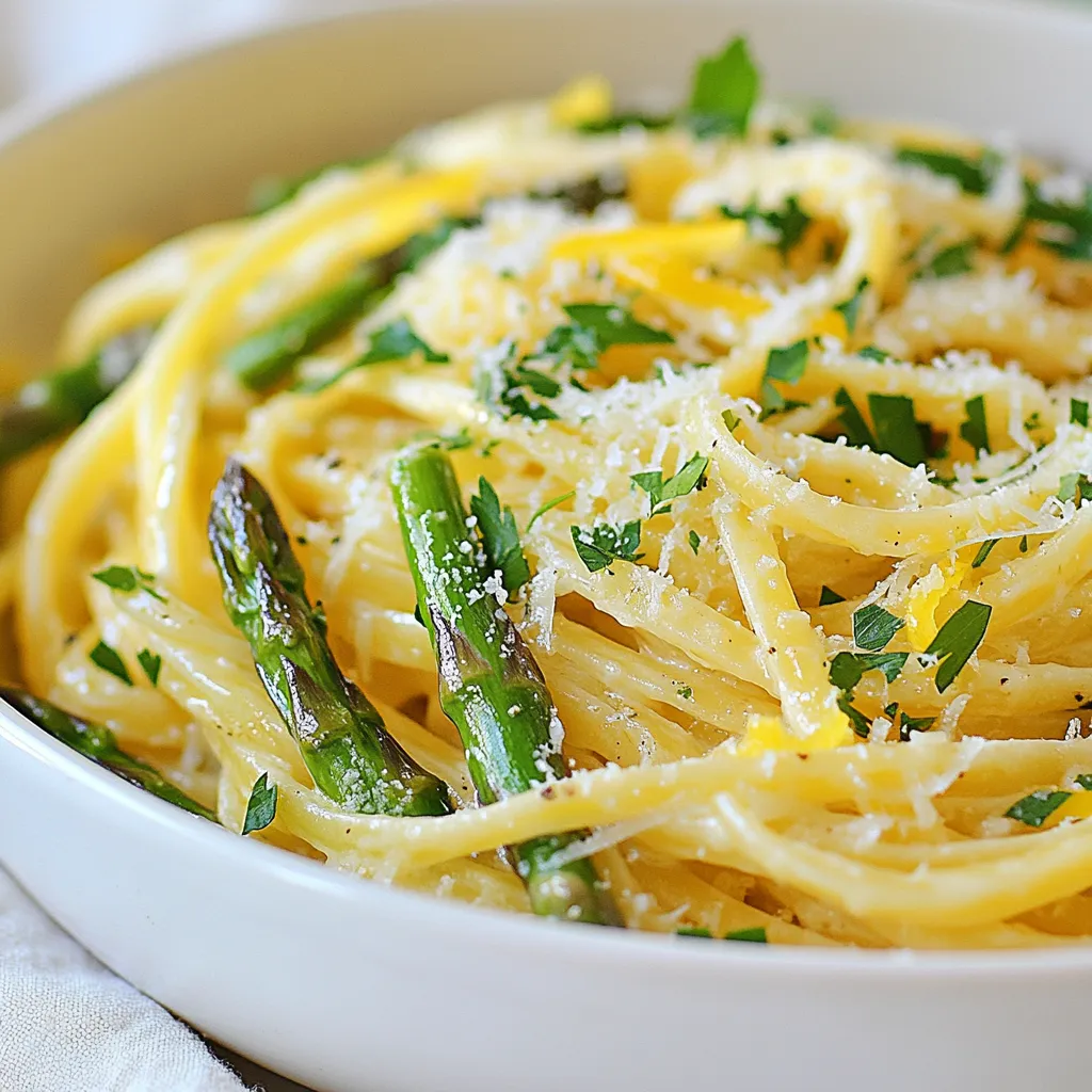 Lemon Garlic Asparagus Pasta Simple and Delicious Dish
