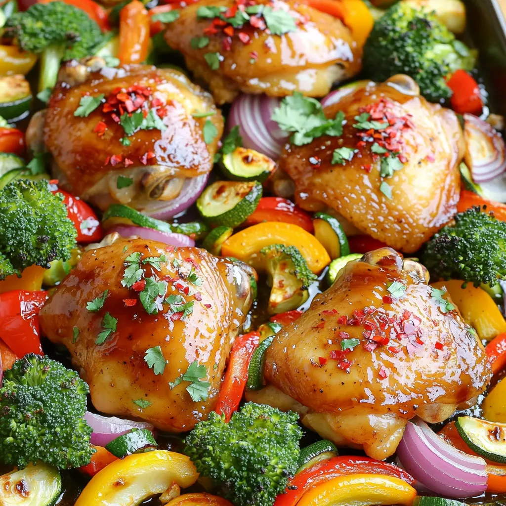 Sheet-Pan Chili Garlic Chicken and Veggies Delight