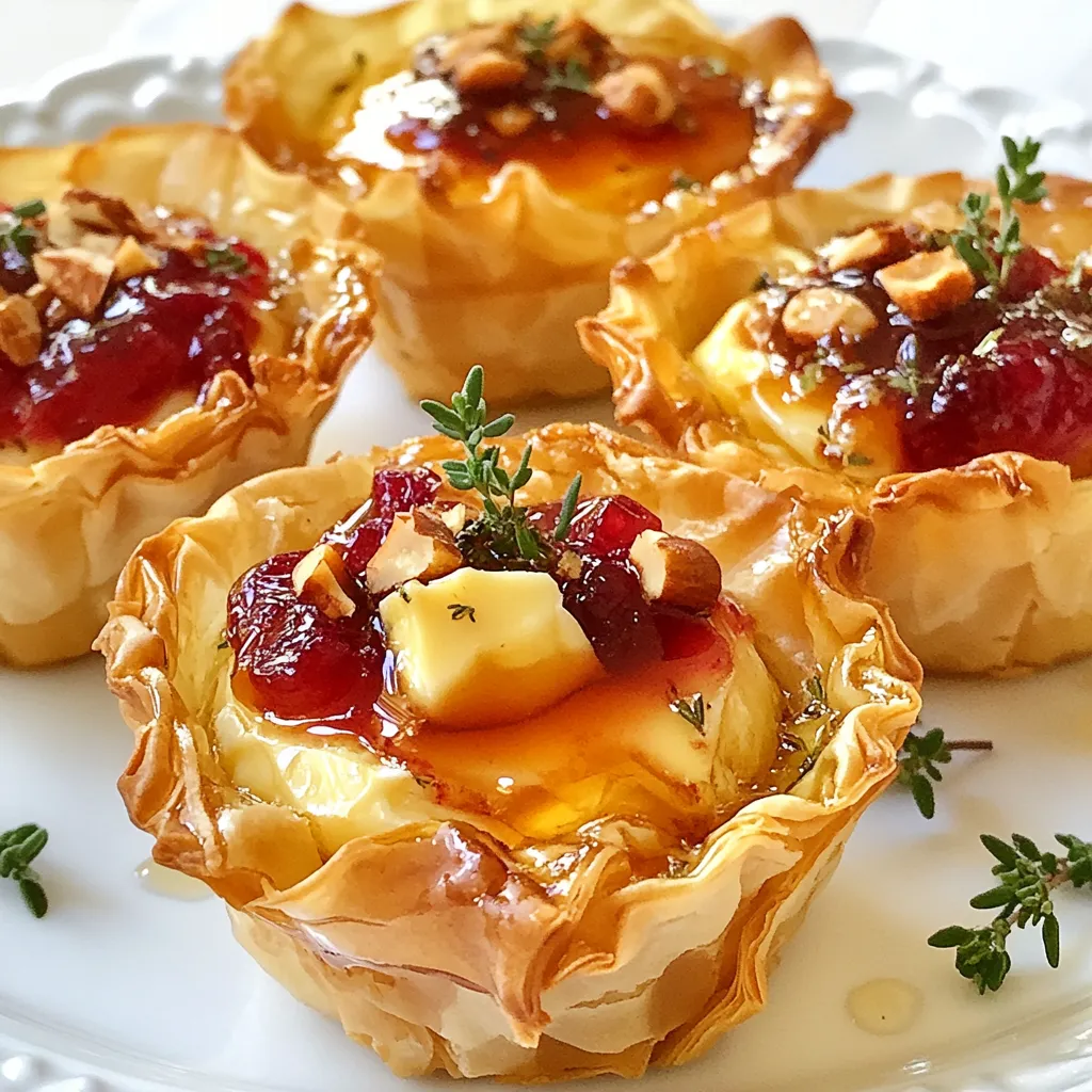 Cranberry Brie Thyme Phyllo Cups Tasty Appetizer