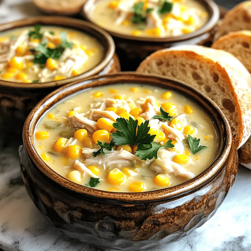 Slow Cooker Creamy Chicken and Corn Chowder Delight