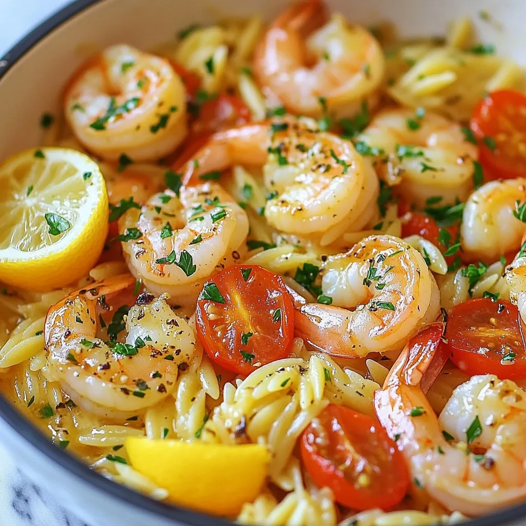 One-Pot Garlic Butter Shrimp Orzo Flavorful Dinner