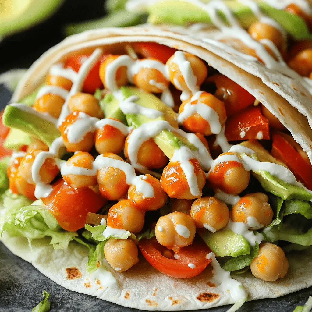 Vegan Buffalo Chickpea Wraps Packed with Flavor