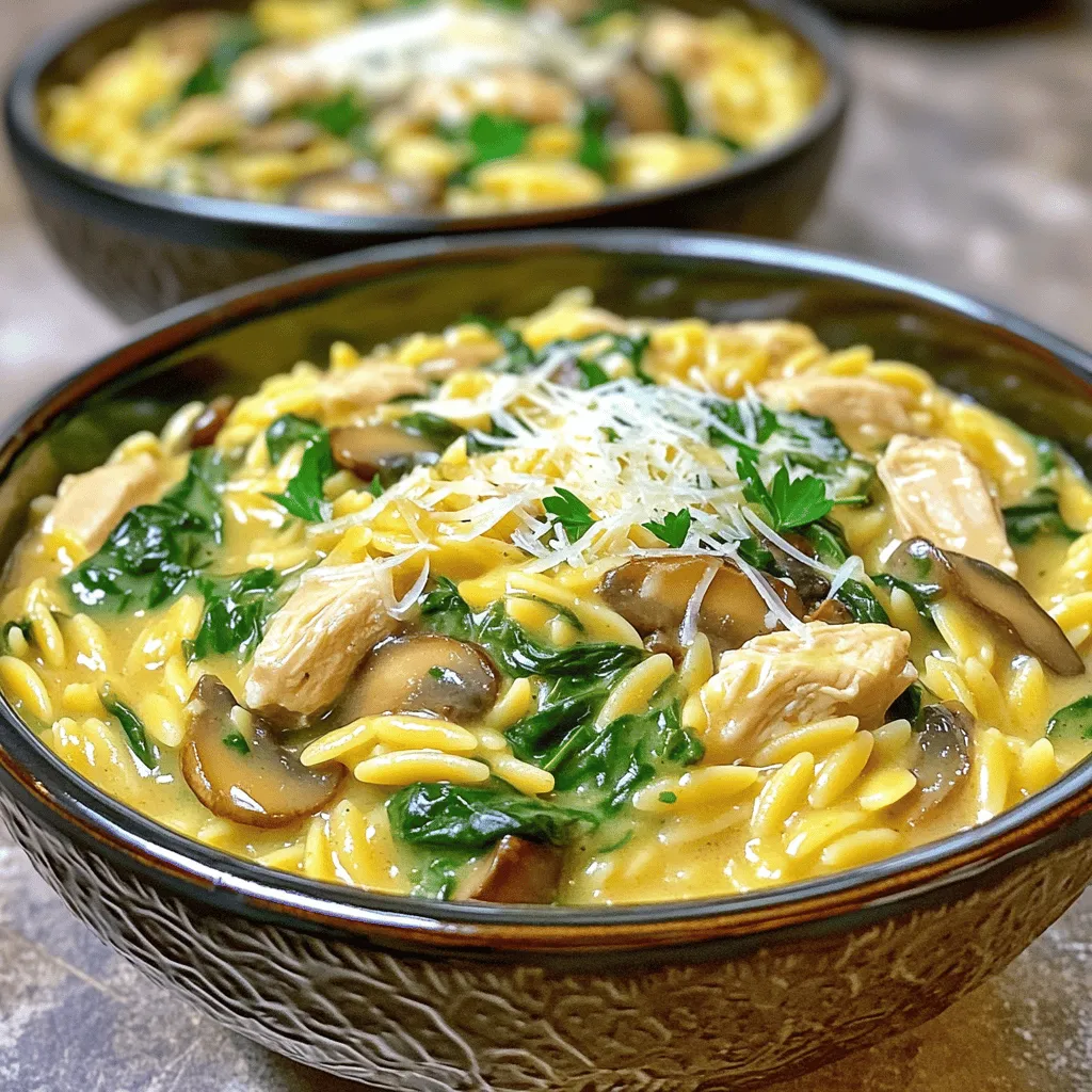 Creamy Chicken Mushroom Orzo One Pot Delight