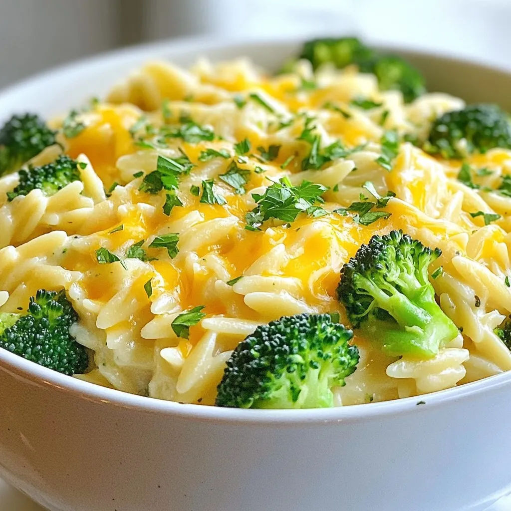 Creamy Broccoli Cheddar Orzo Delightful Comfort Dish