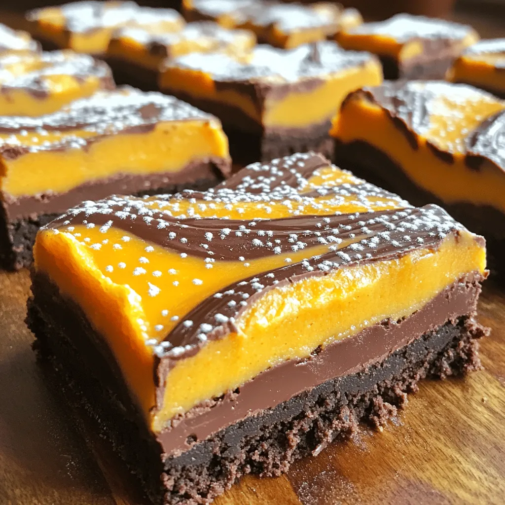 Chocolate Pumpkin Layer Bars Delicious Fall Treat