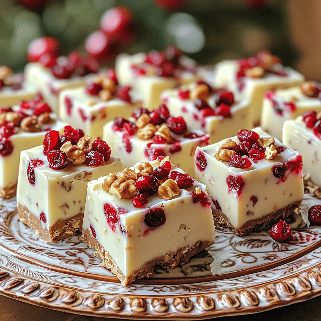 No-Bake Cranberry White Chocolate Fudge Delight