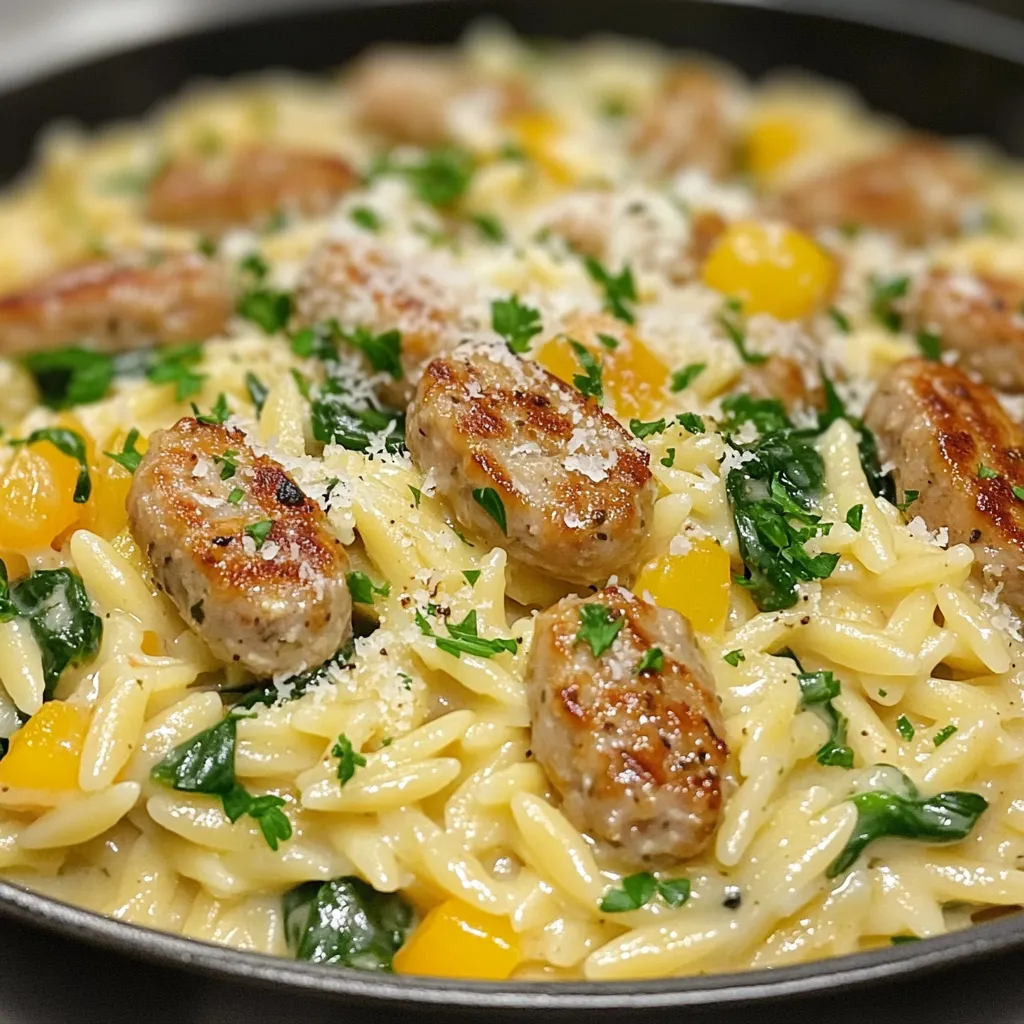 Creamy Chicken Sausage Orzo Simple Weeknight Meal
