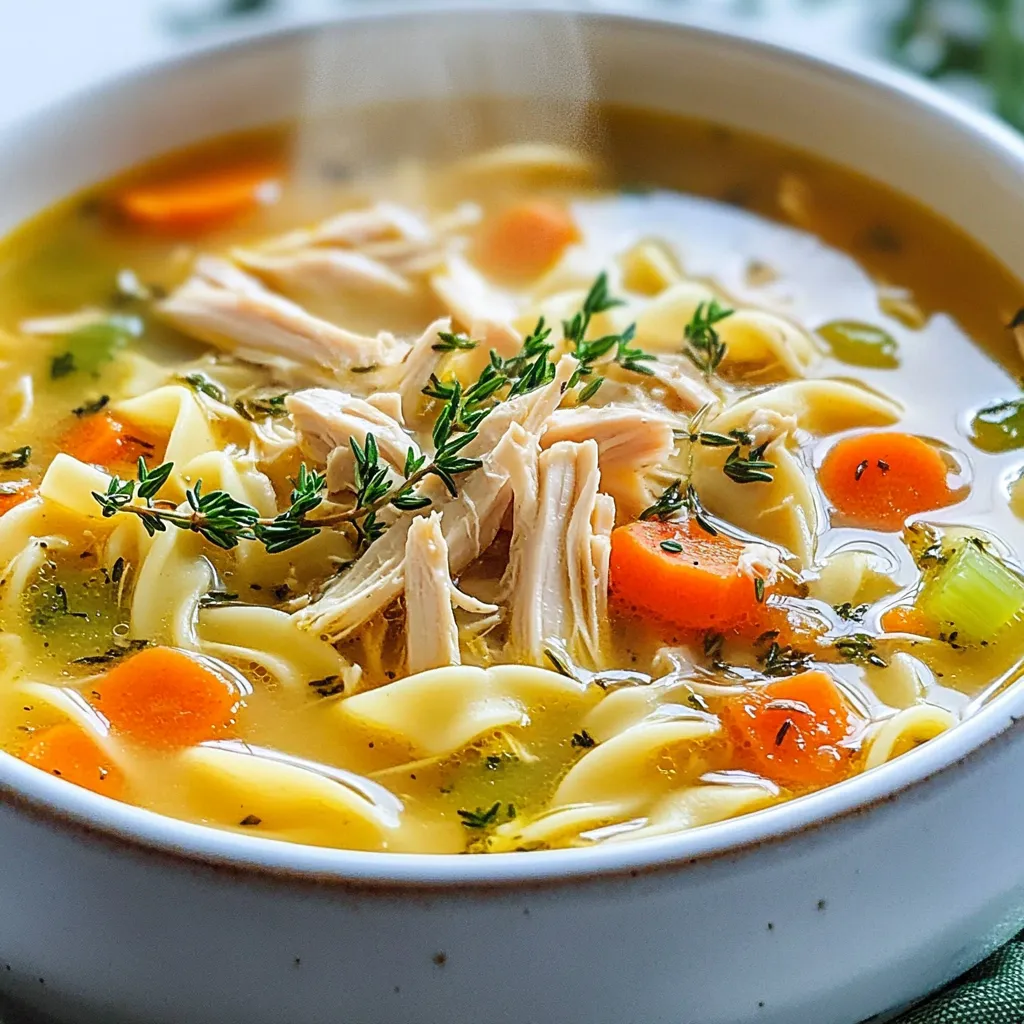 High Protein Chicken Noodle Soup Easy and Nourishing