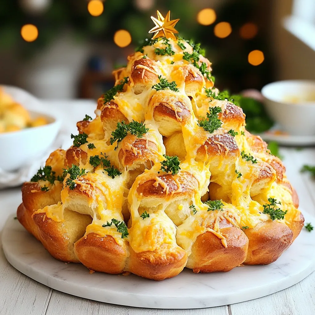 Cheesy Pull-Apart Christmas Tree Bread Delight Recipe