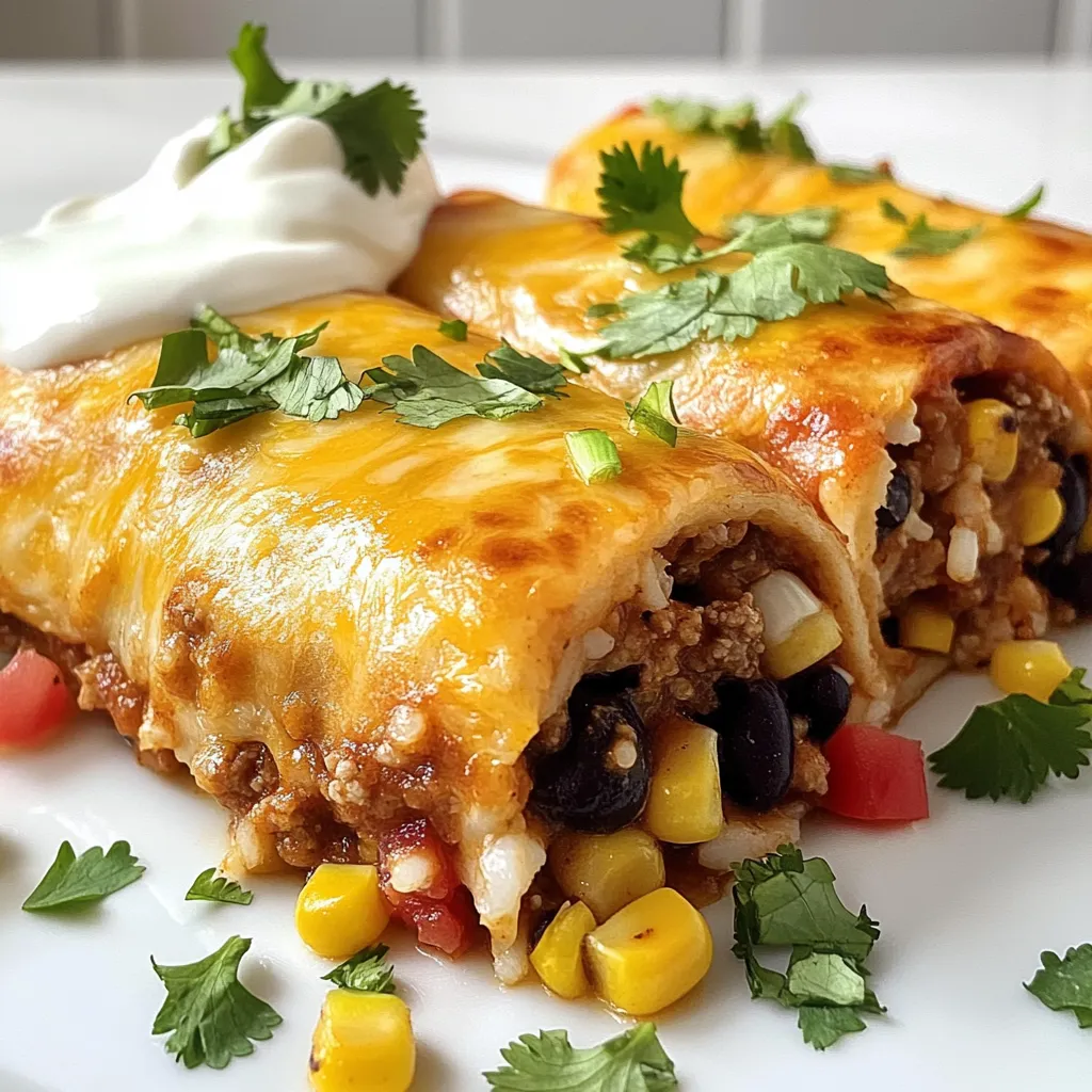 Cheesy Ground Chicken and Rice Burritos Recipe
