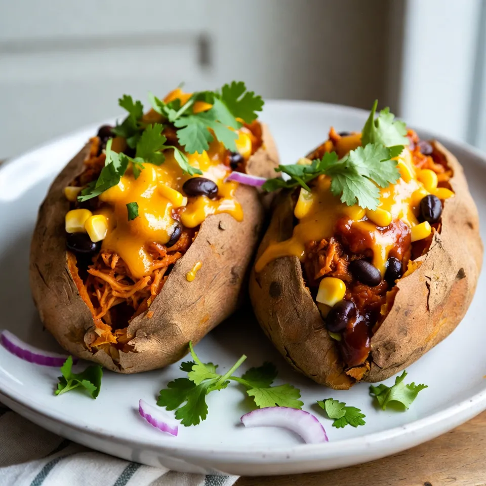 BBQ Chicken Stuffed Sweet Potatoes Delightful Recipe