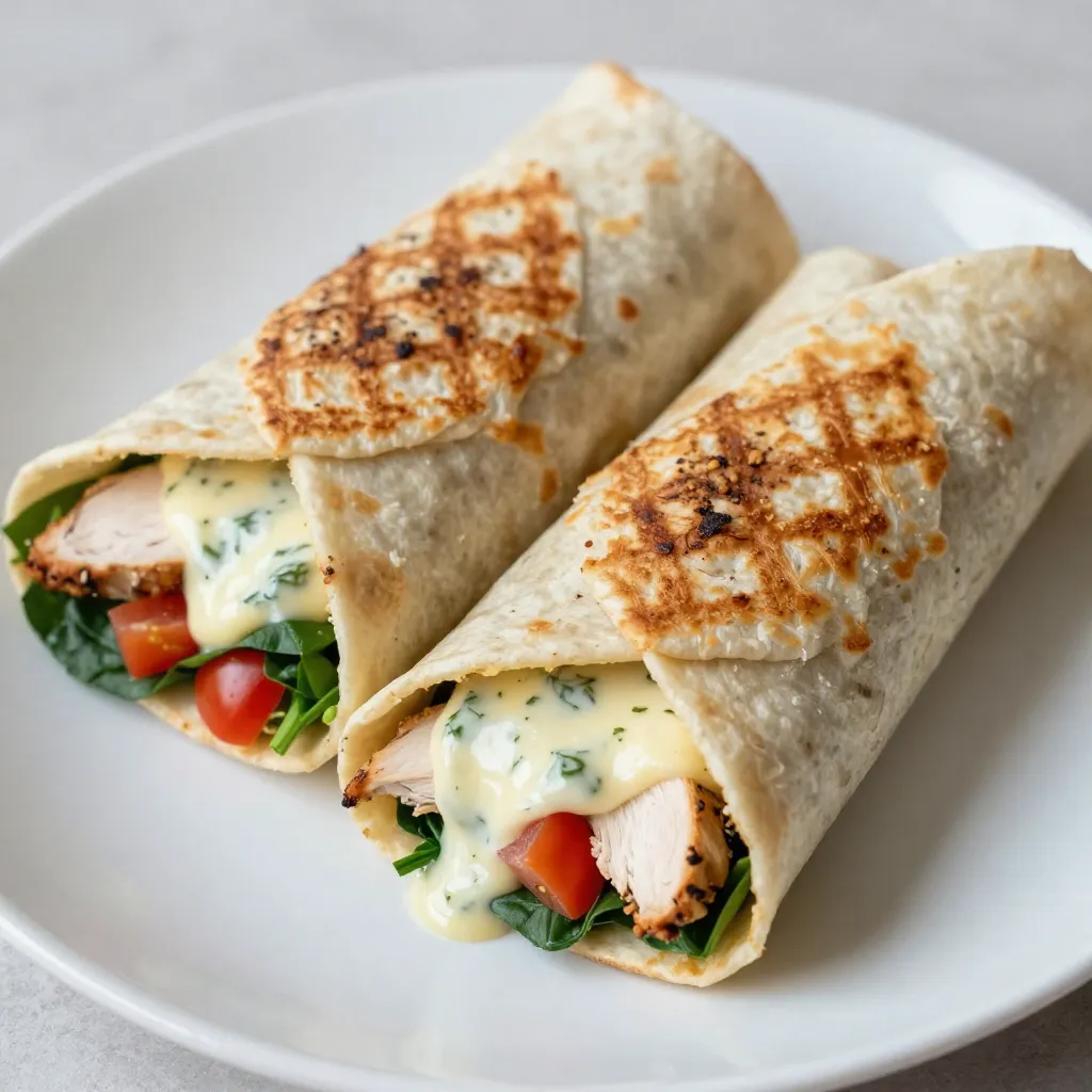 Cheesy Garlic Chicken Wraps Flavorful and Easy Recipe