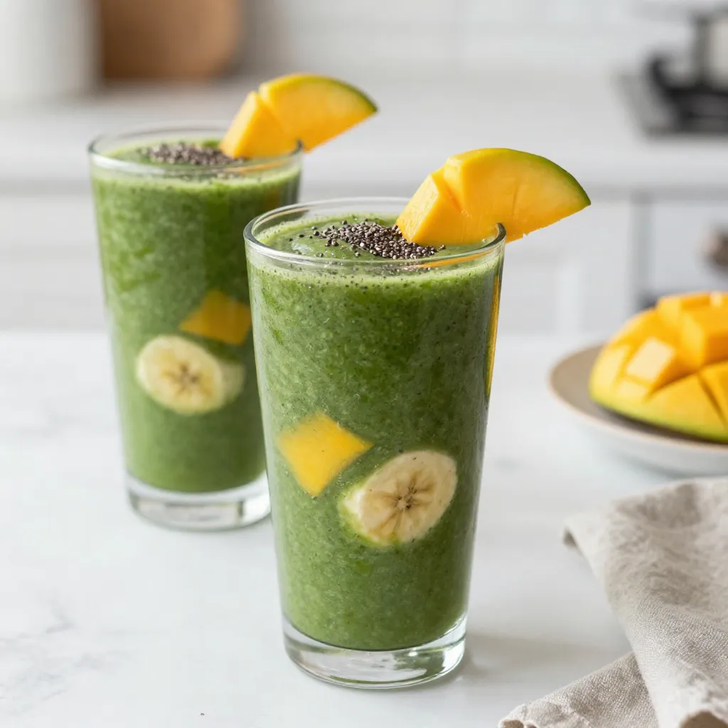 Tropical Green Smoothie Energizing and Nutritious Drink