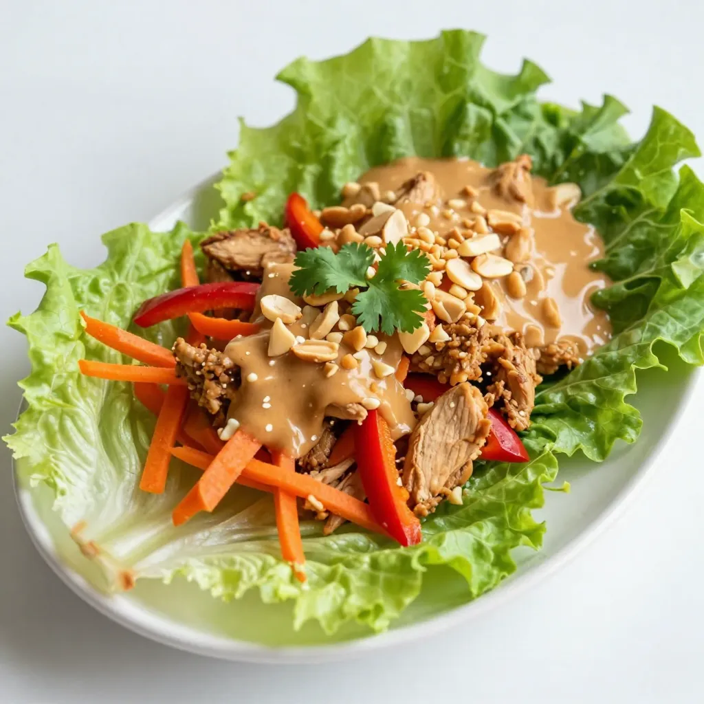 Thai Peanut Chicken Lettuce Wraps Flavorful and Easy