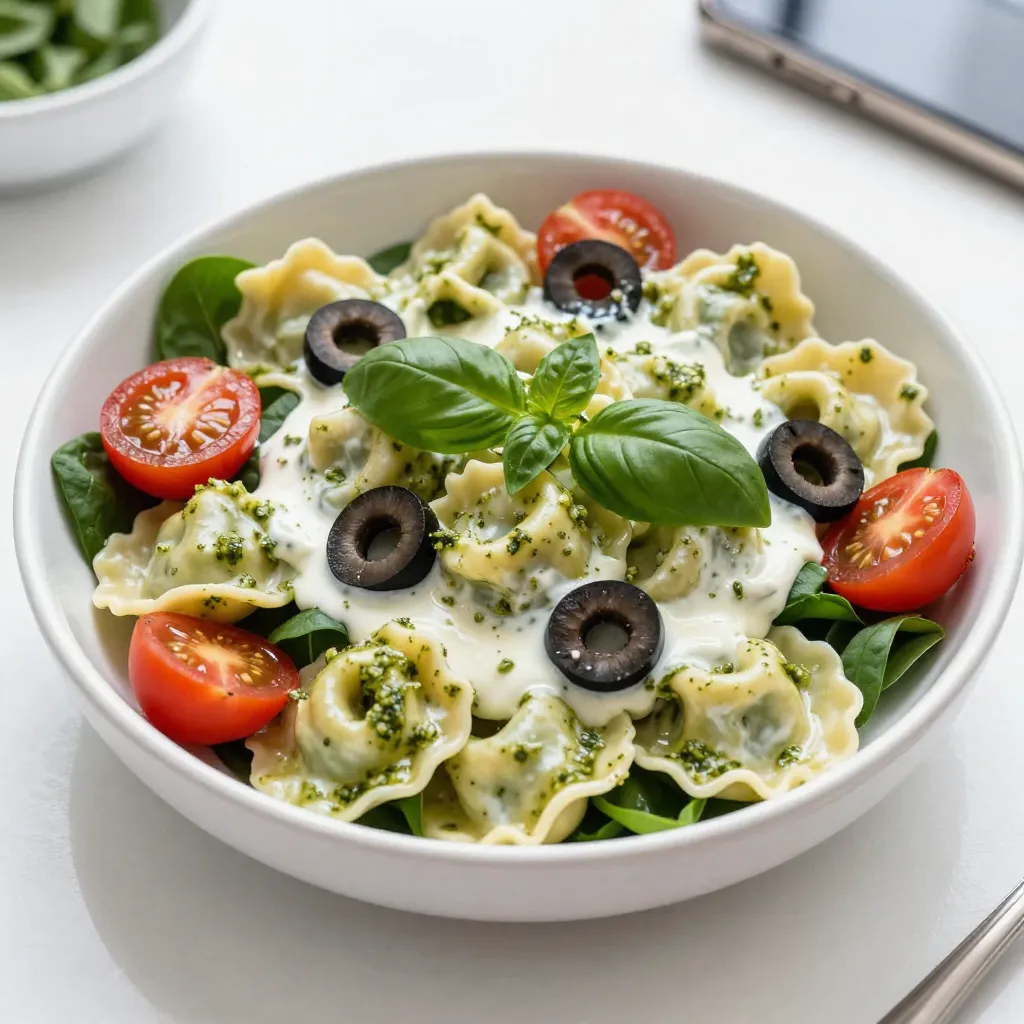 Creamy Pesto Tortellini Salad Fresh and Flavorful Dish