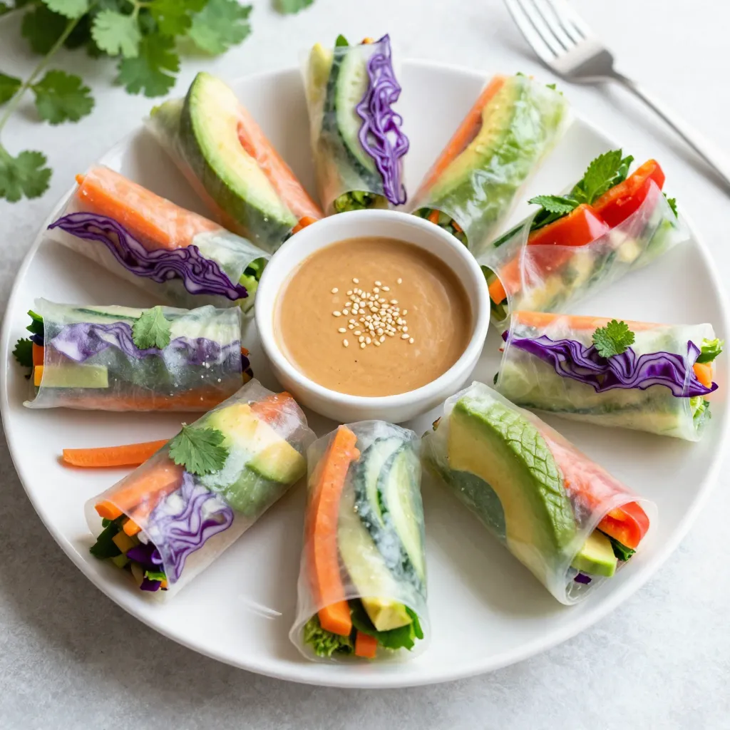Rainbow Veggie Spring Rolls Fresh and Delightful Snack