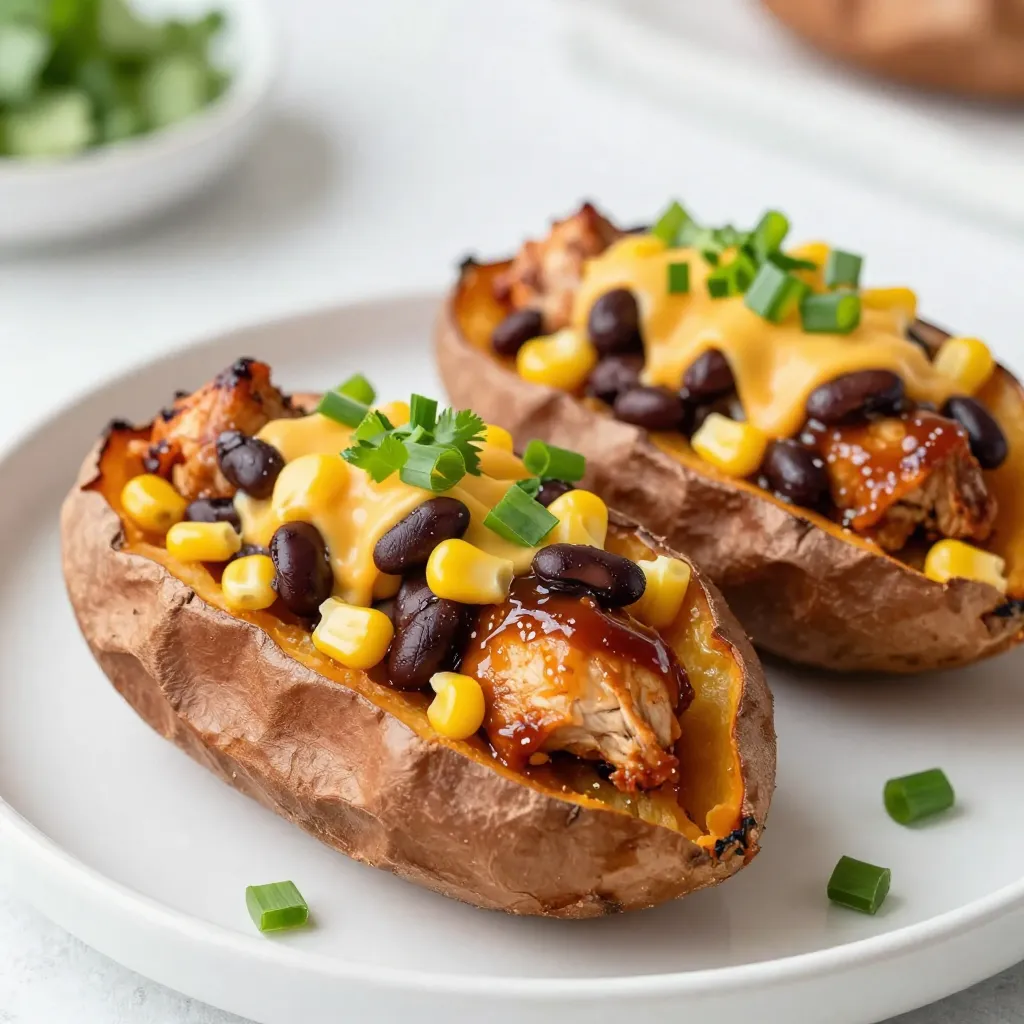 BBQ Chicken Stuffed Sweet Potatoes Savory Delight