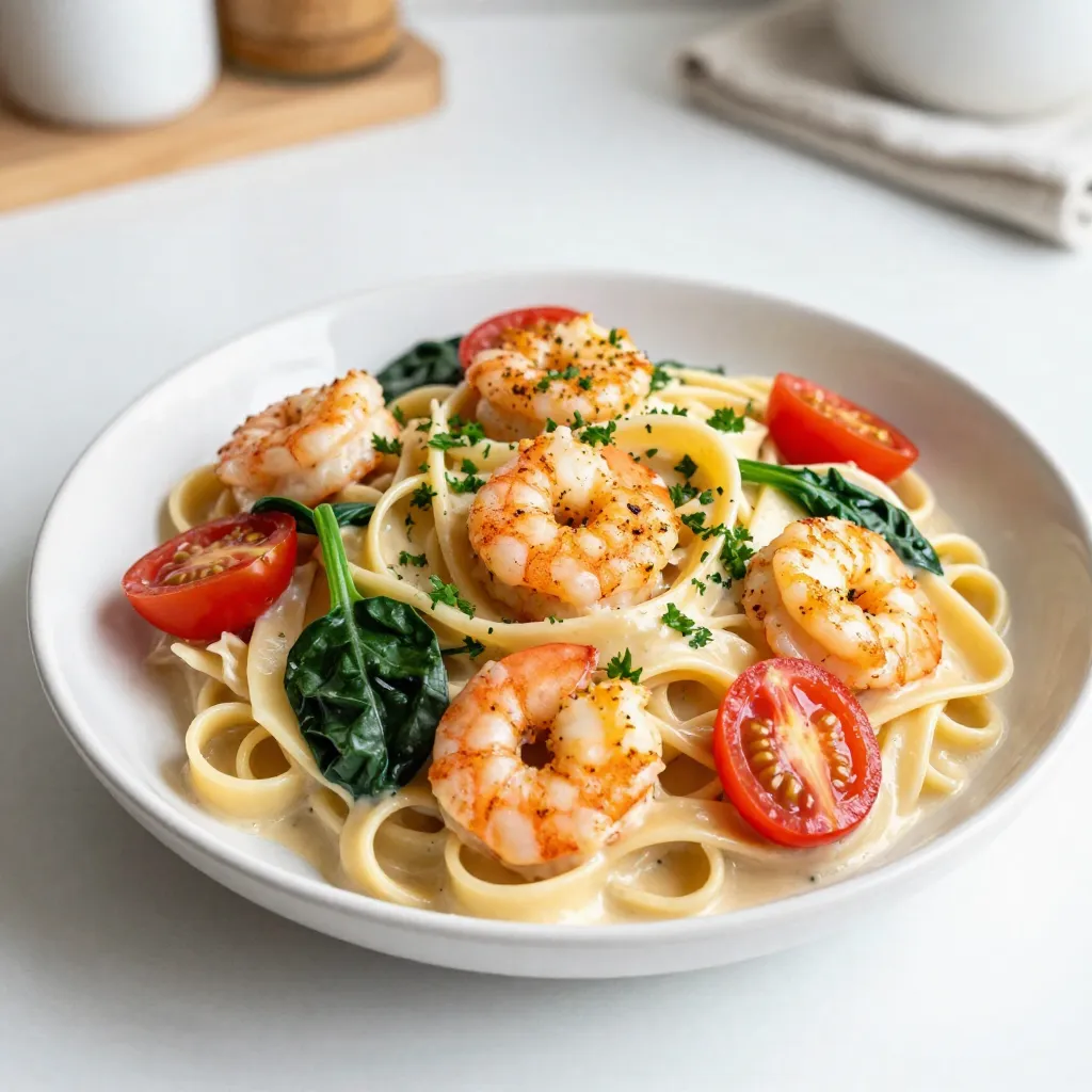 Cajun Shrimp Alfredo Pasta Flavorful Dinner Recipe