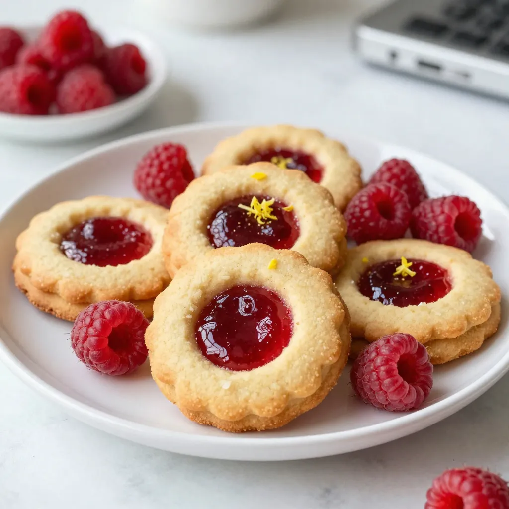 Raspberry Lemonade Thumbprint Cookies Delightful Treat