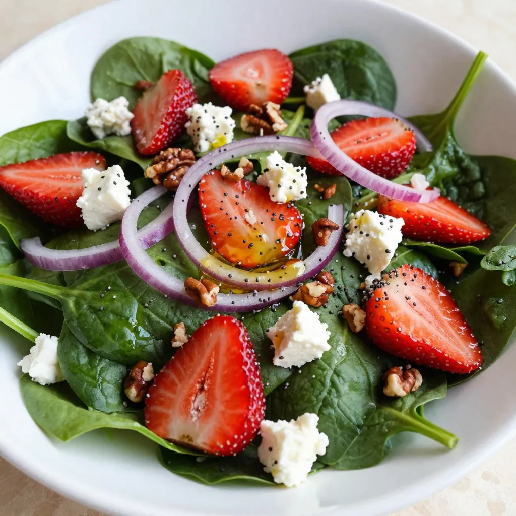 Strawberry Spinach Poppy Seed Salad Fresh and Tasty Dish