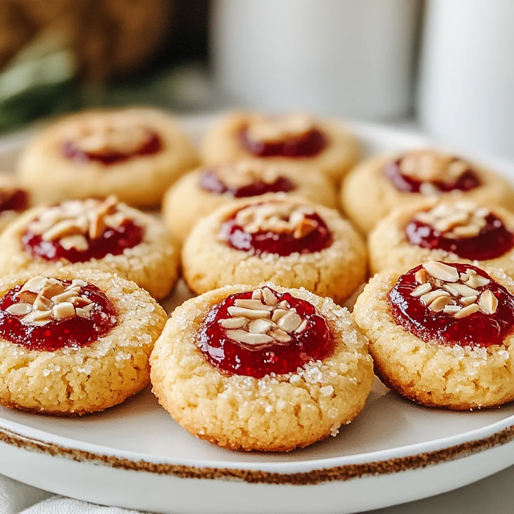 Raspberry Almond Thumbprint Cookies Delightful Treat