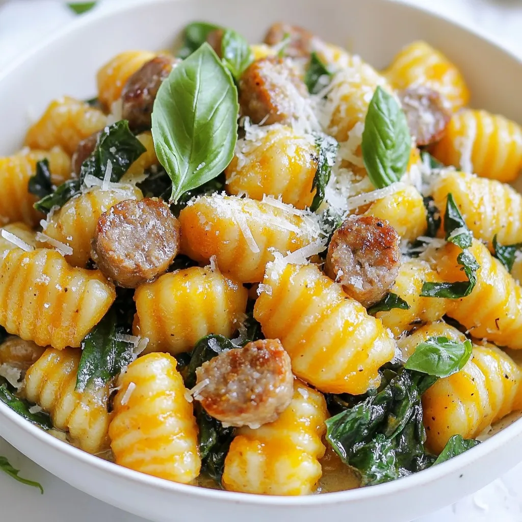 Butternut Squash Gnocchi with Sausage Flavor Boost