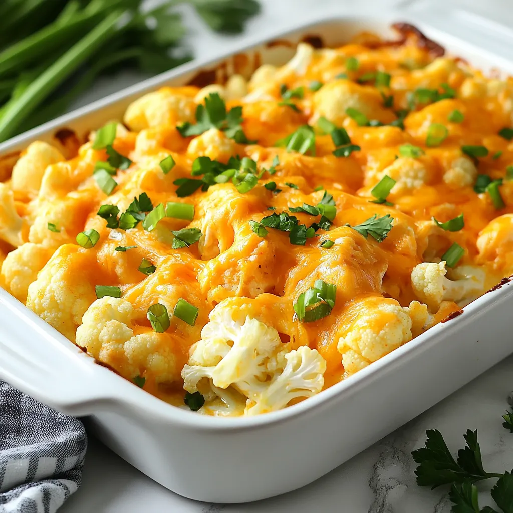 Buffalo Chicken Cauliflower Casserole Easy and Delicious