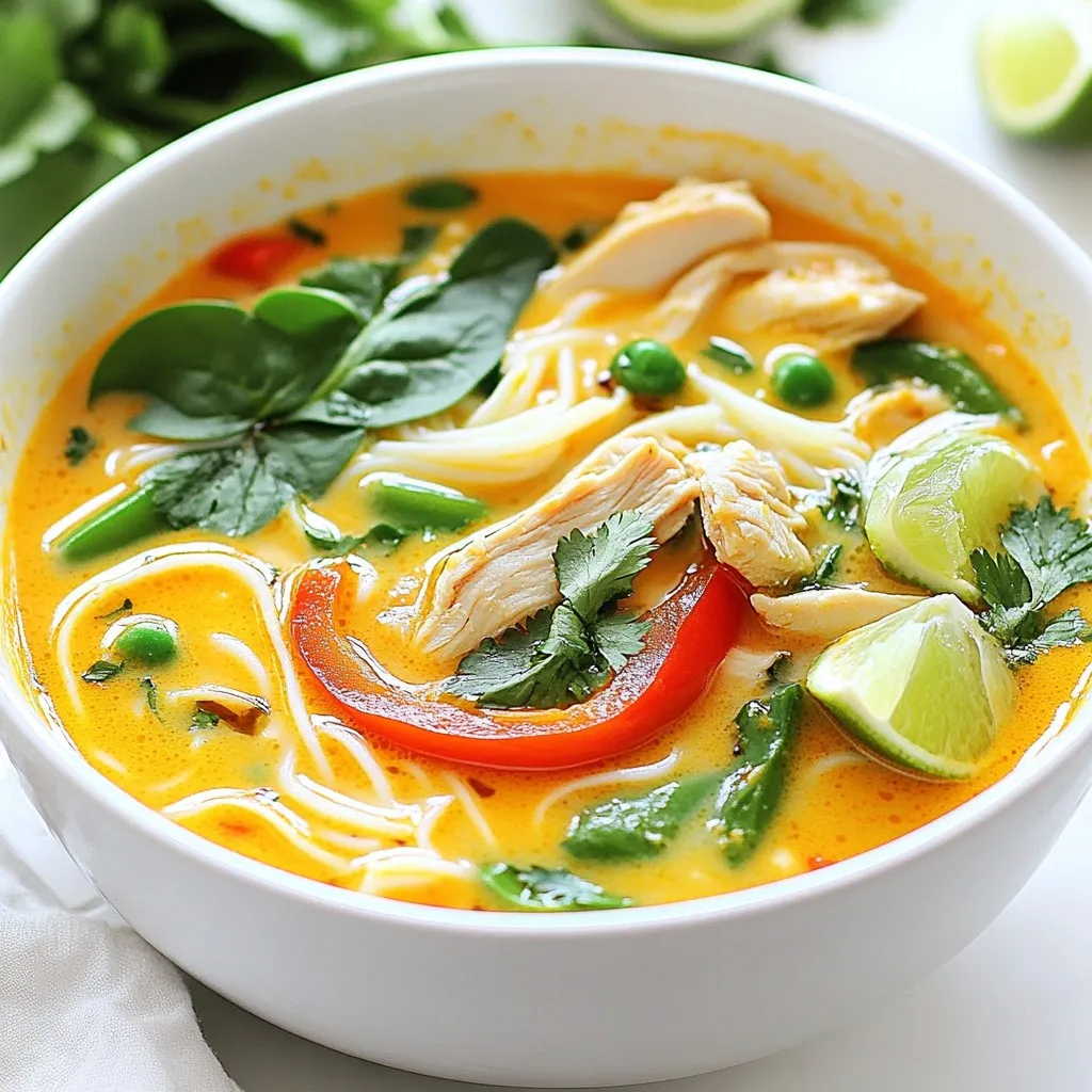 Spicy Thai Coconut Chicken Noodle Soup Delightful Recipe