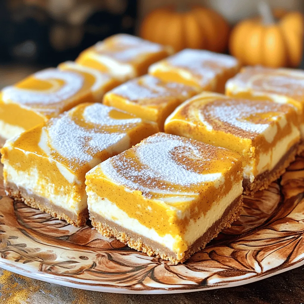 Pumpkin Spice Cheesecake Swirl Bars Delightful Treat