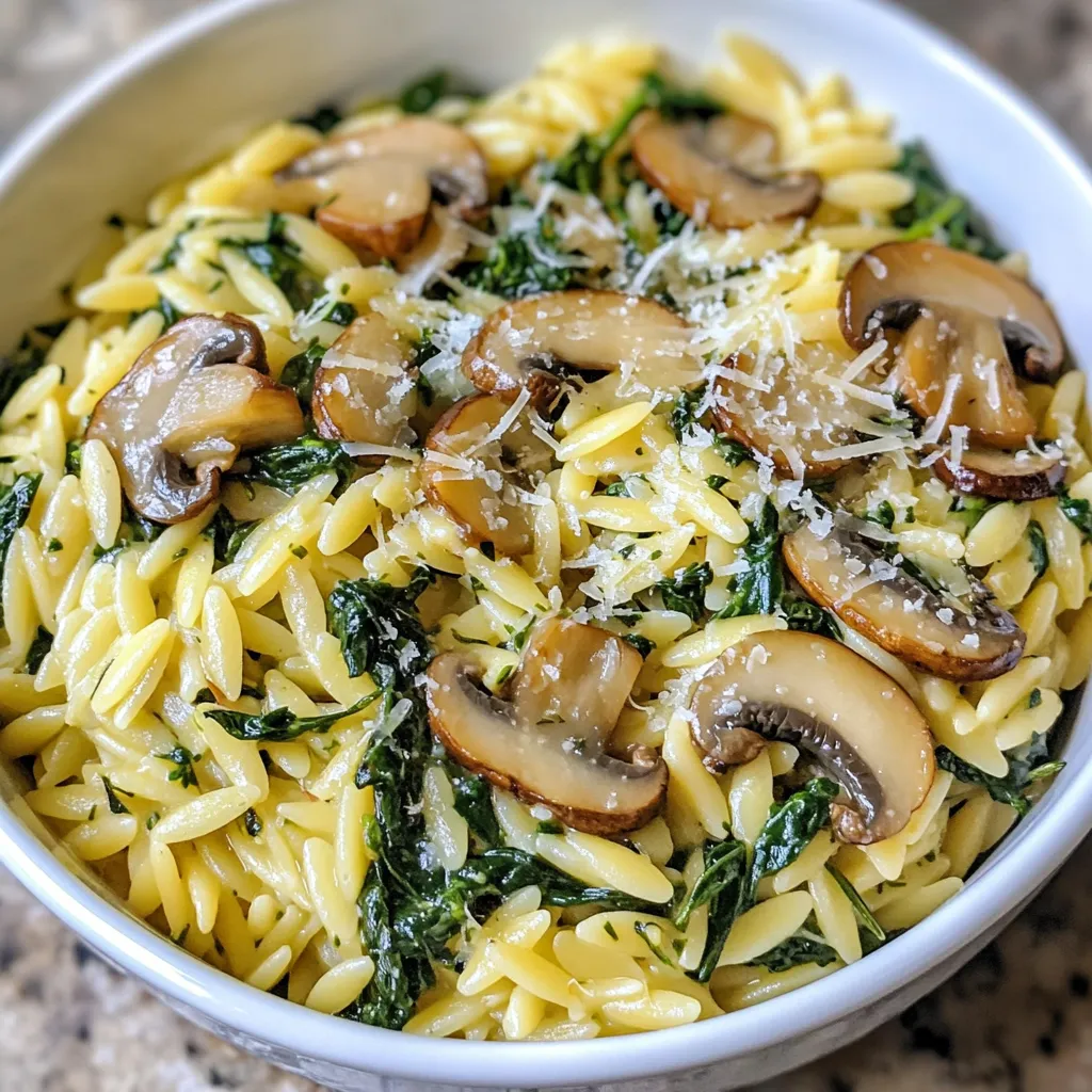Spinach Mushroom Orzo Flavorful and Easy Recipe