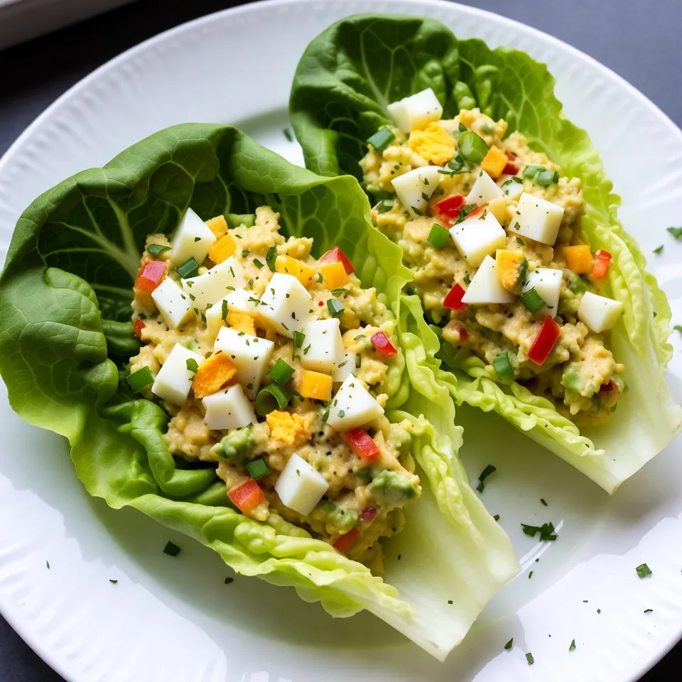 Avocado Egg Salad Lettuce Boats Fresh and Simple Dish