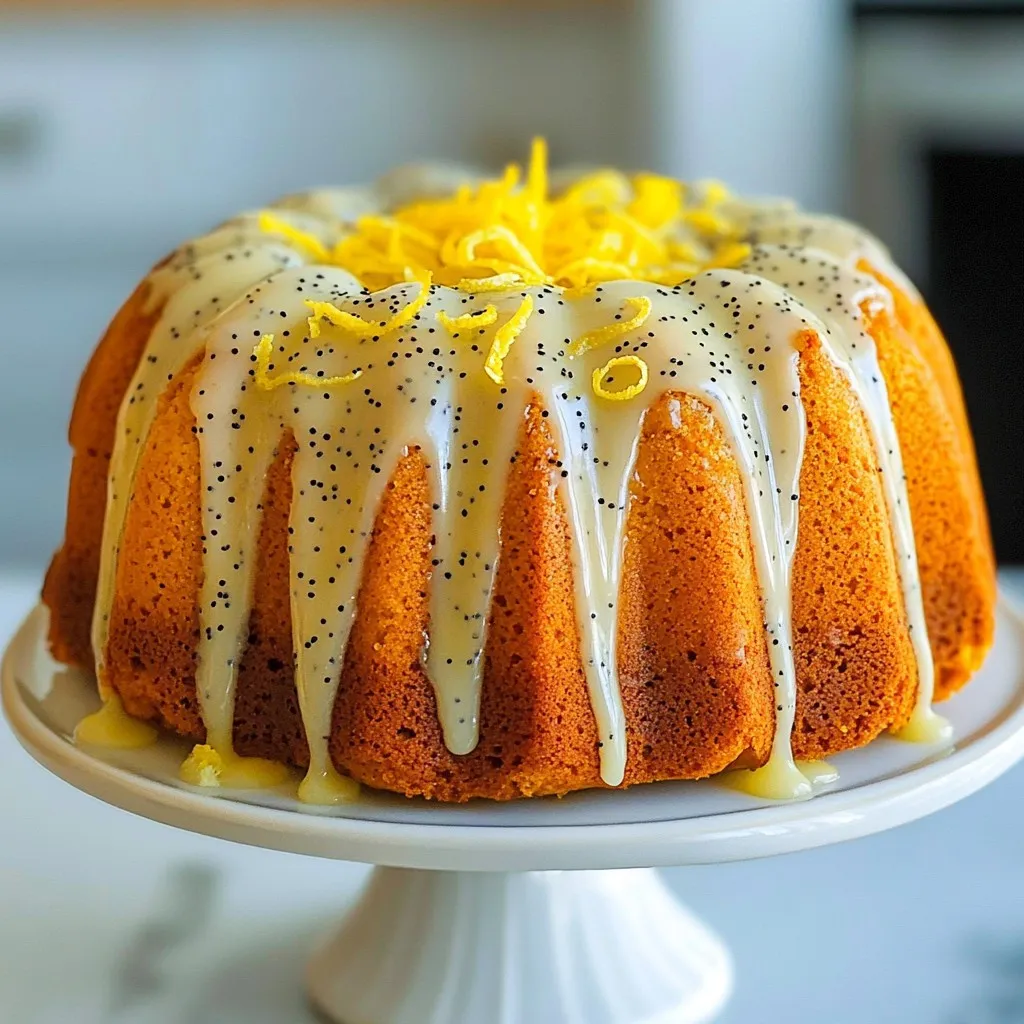 Glazed Lemon Poppy Seed Bundt Cake Delight Recipe
