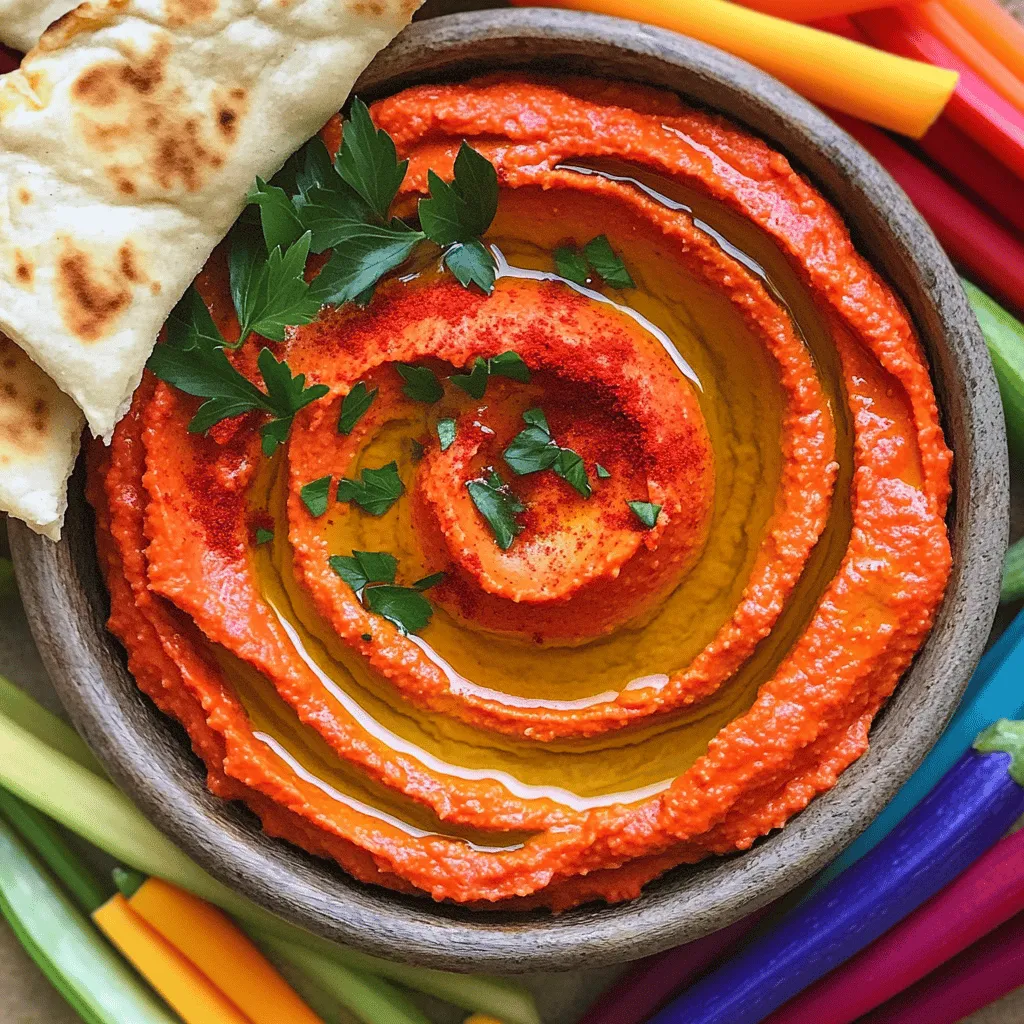 Roasted Red Pepper Hummus Fresh and Flavorful Dip