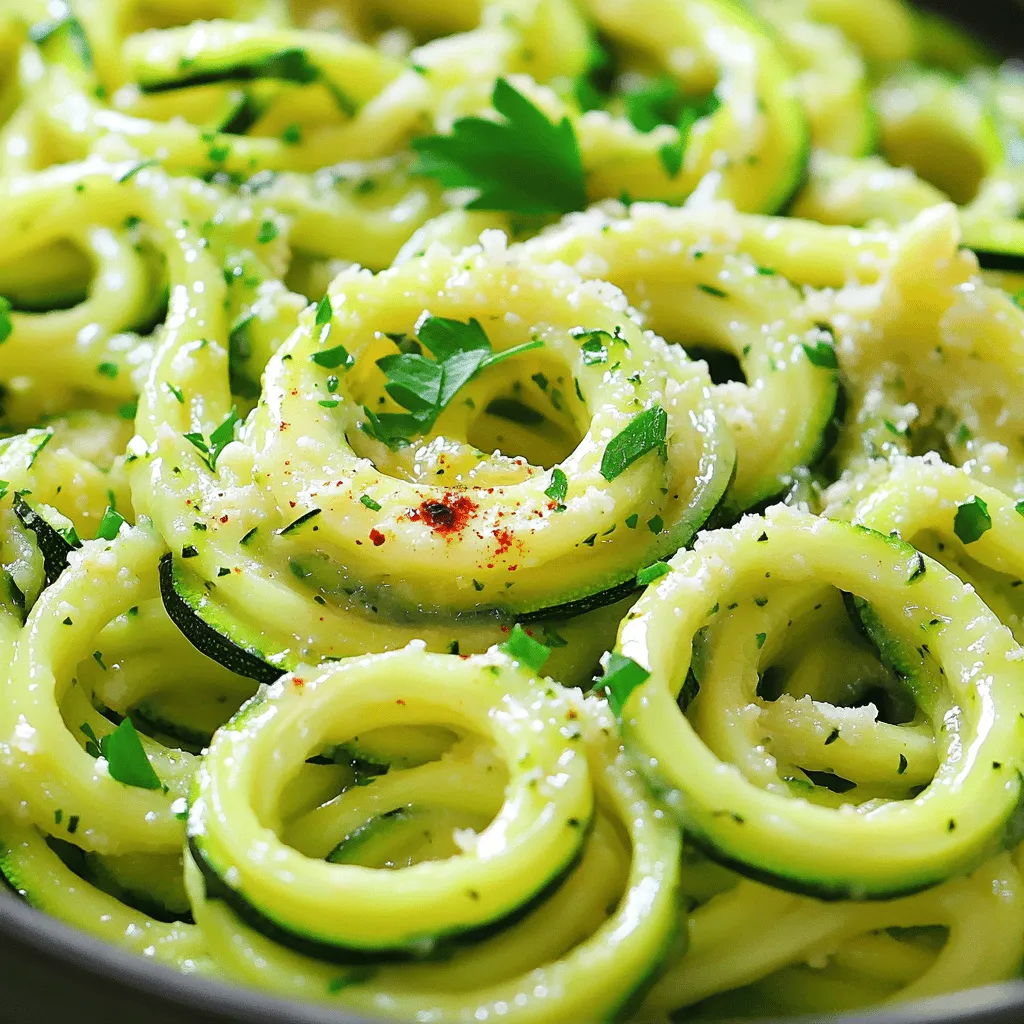 Minute Garlic Butter Zucchini Noodles Fresh Dish
