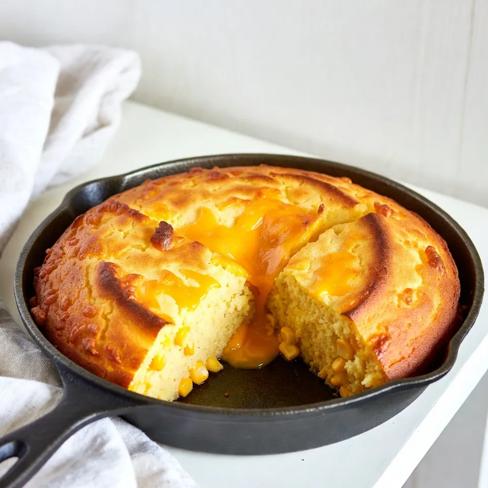 Easy Cheesy Cornbread Skillet Simple Recipe Delight