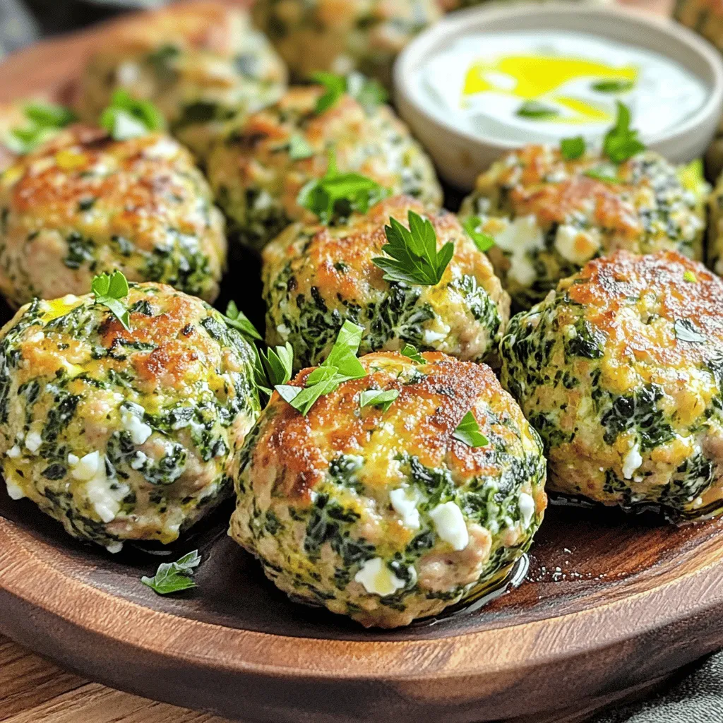 Savory Spinach Feta Turkey Meatballs Easy Recipe