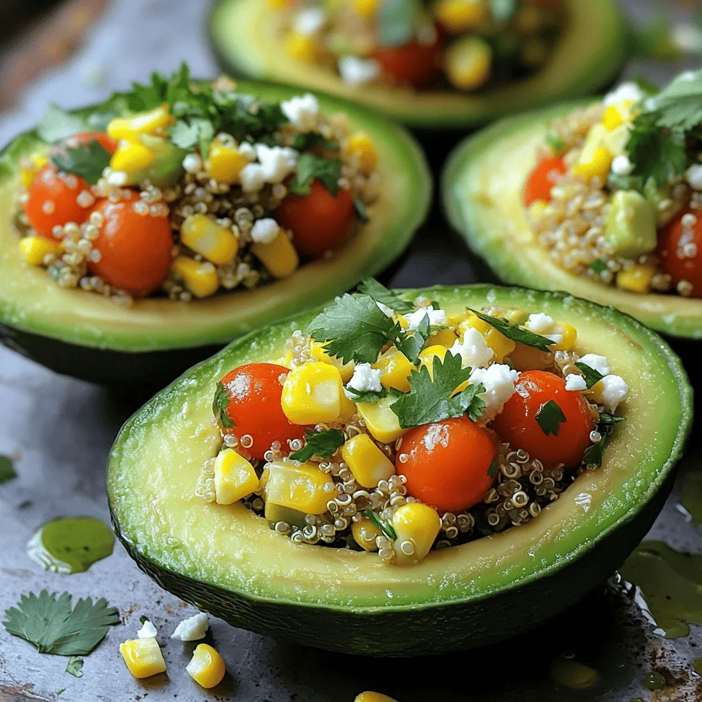 Cilantro Lime Quinoa Stuffed Avocado Delight