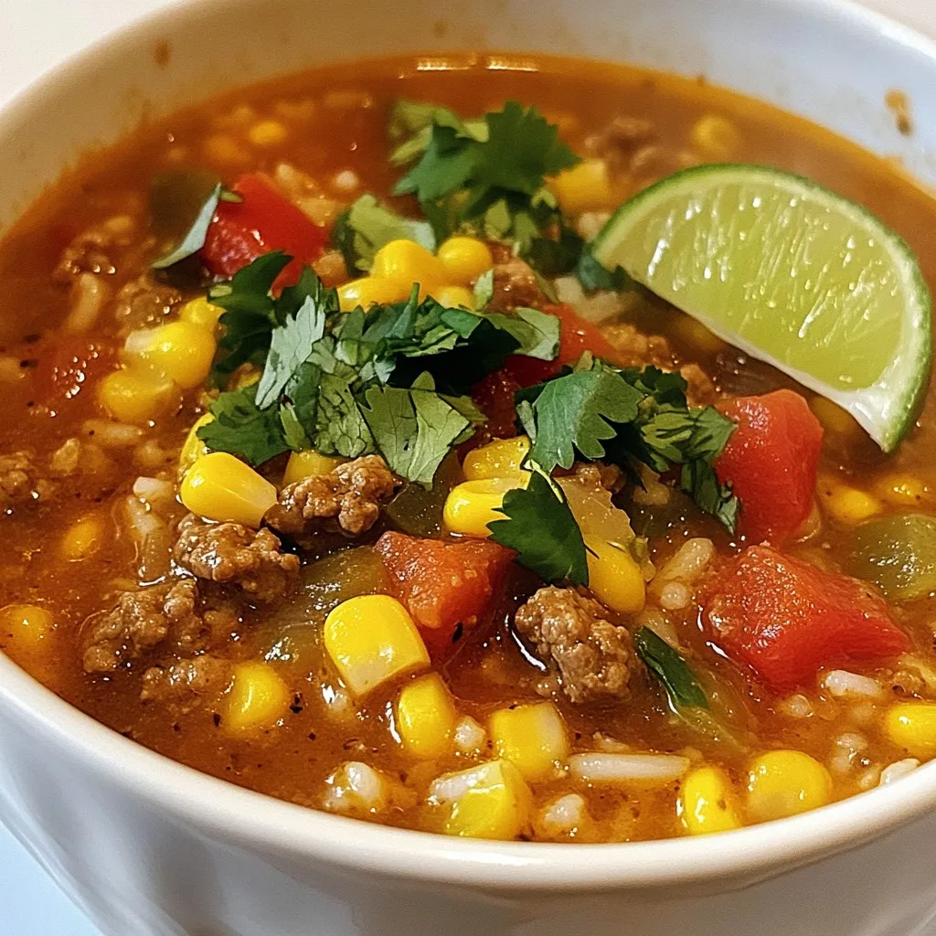 Mexican Beef &#038; Rice Soup Hearty and Flavorful Meal