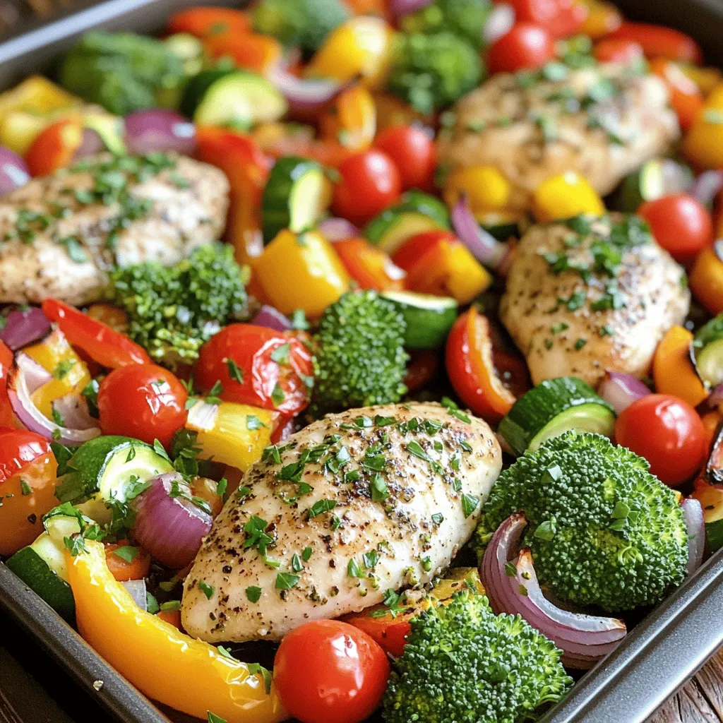 Garlic Herb Chicken Rainbow Veggies Sheet Pan Delight