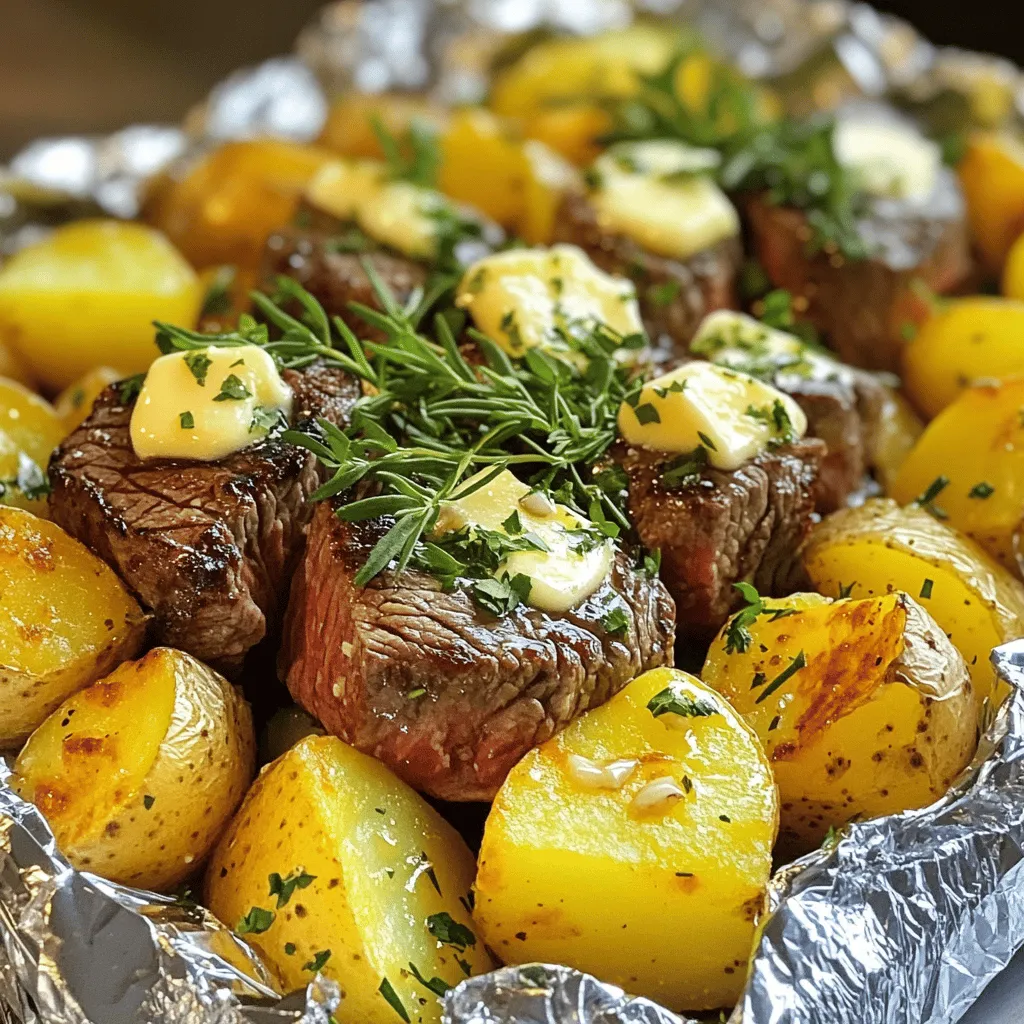 Garlic Butter Steak Potato Foil Packs Easy Recipe