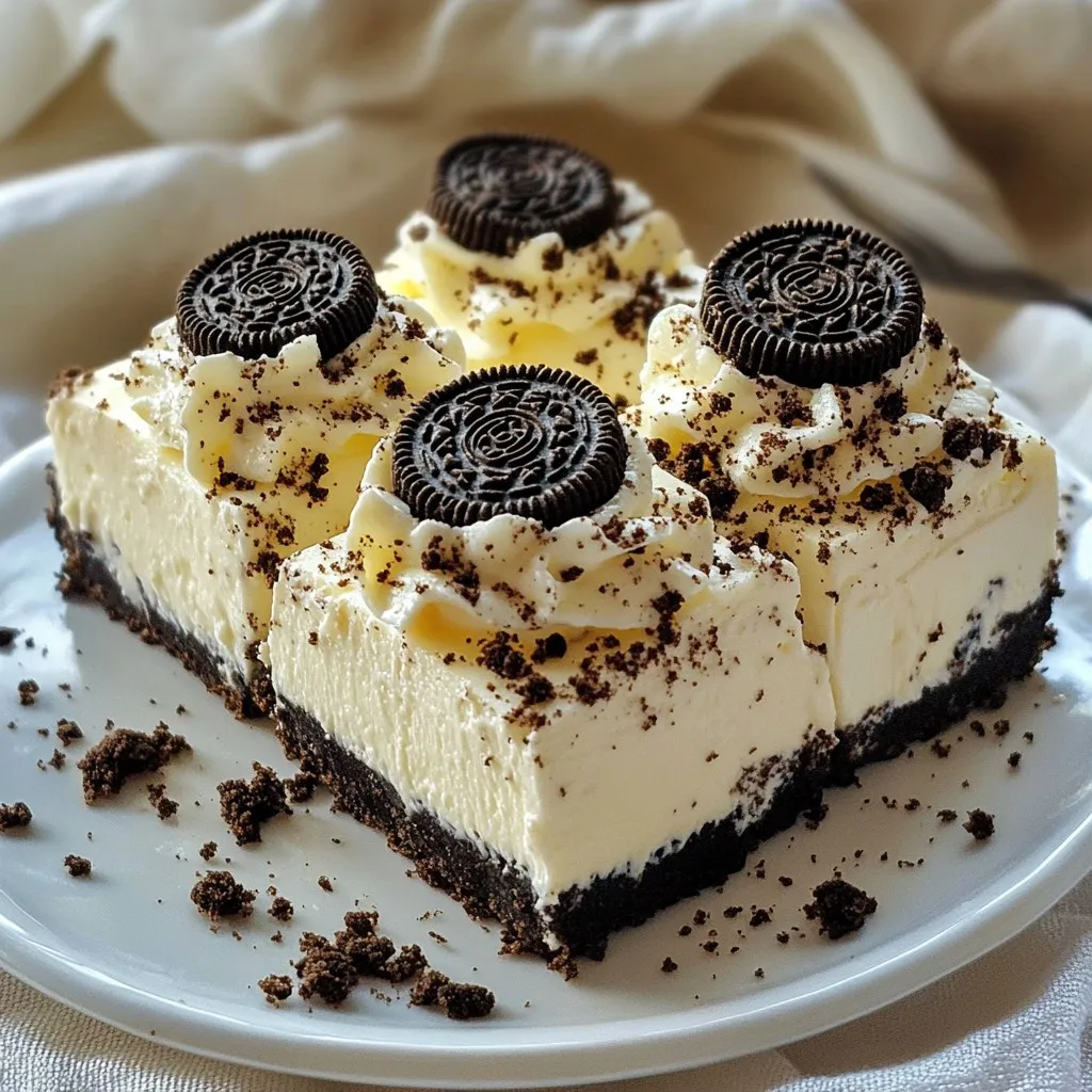 No-Bake Oreo Cheesecake Bars Simple and Delightful Treat