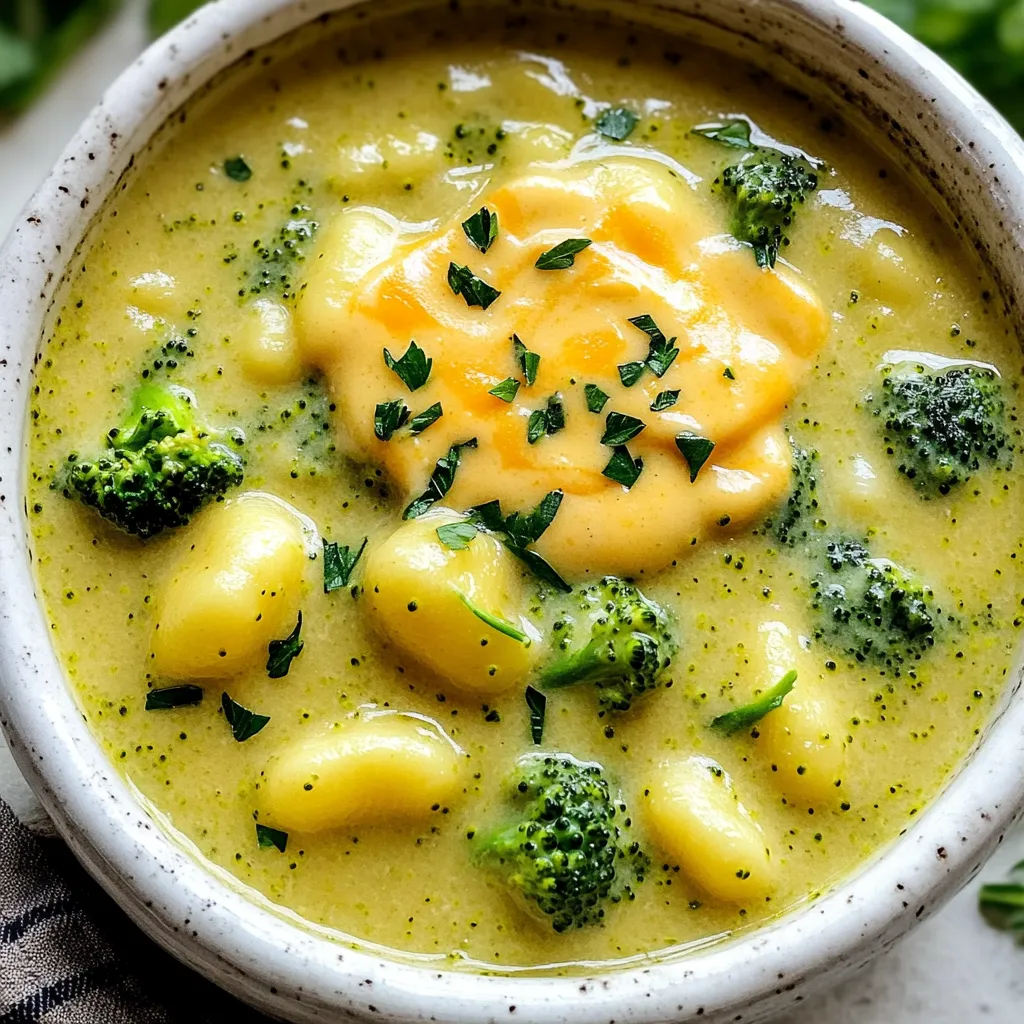 One-Pot Creamy Broccoli Cheddar Gnocchi Soup Magic