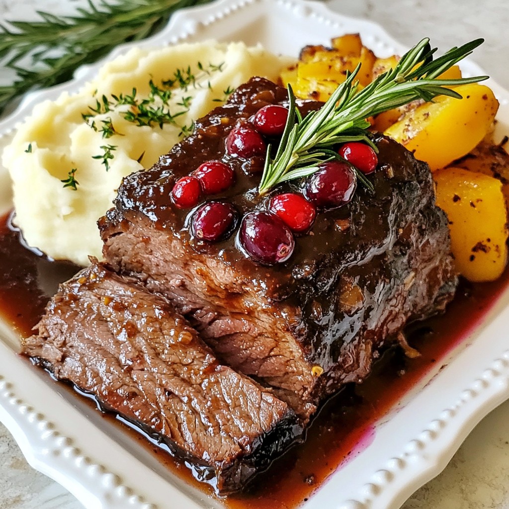 Slow-Braised Beef with Cranberry Glaze Flavorful Dish