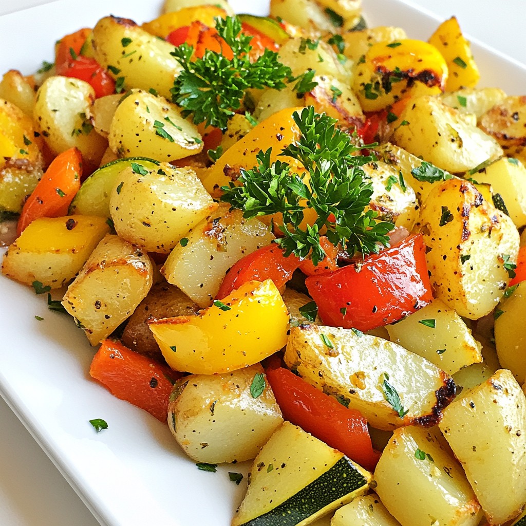 One-Pan Roasted Potato and Vegetables Tasty Recipe