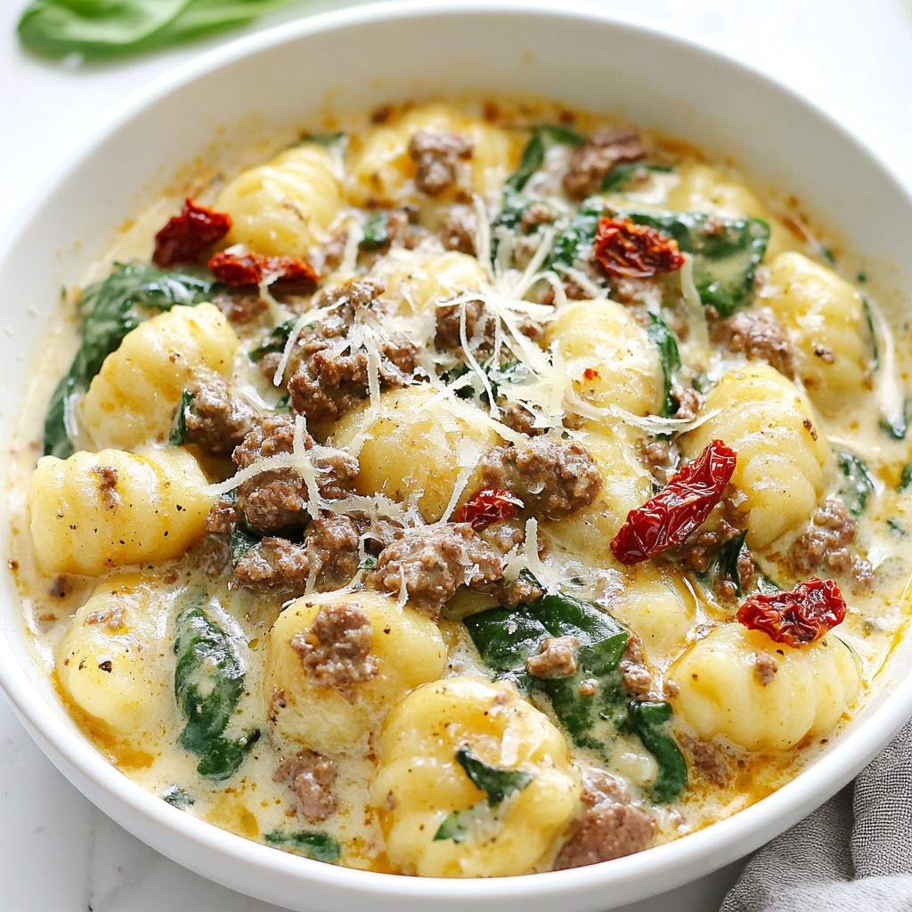 One-Skillet Tuscan Beef Gnocchi Quick and Hearty Meal
